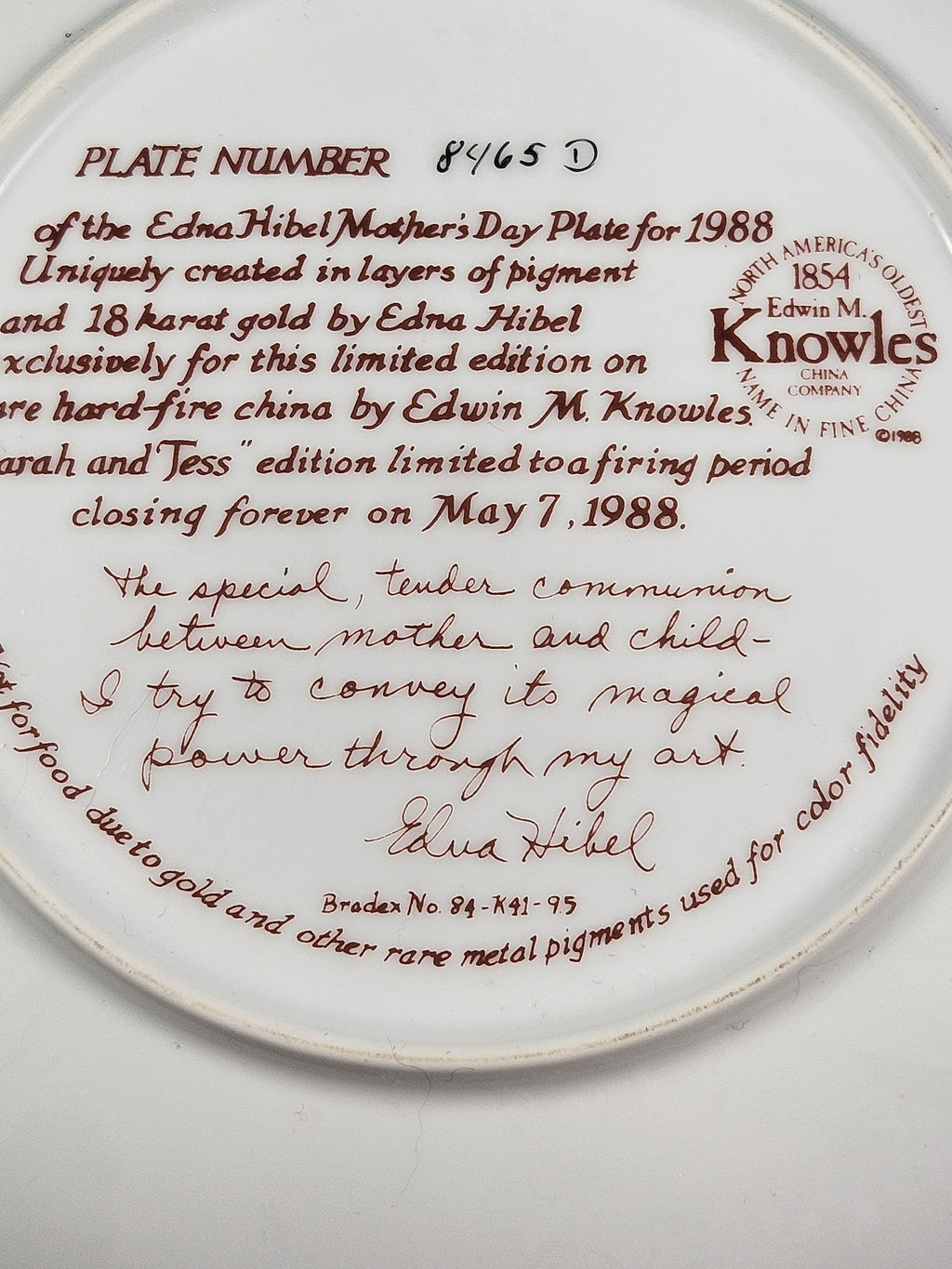 "Sarah and Tess" by the Edwin M. Knowles China Company